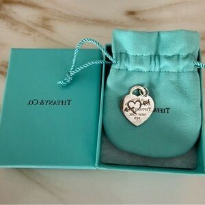 Tiffany & Co. Silver Engraved Heart Pandent